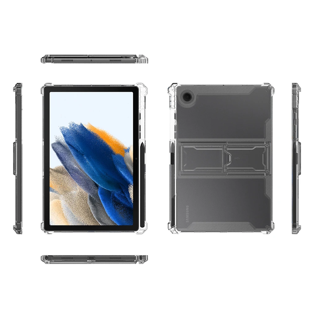 Funda Case for Samsung Galaxy Tab A8 10.5 Inch SM-X200/X205/X027 Soft TPU Stand Cover Case with Pencil Holder Airbag Corners