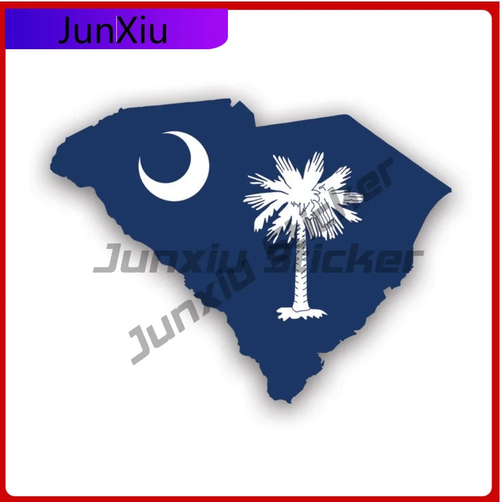 

Artistic Wild South Carolina State Shaped Flag Sticker Uv Protected Decalssc Decal Weather Resistant Waterproof Perfect For