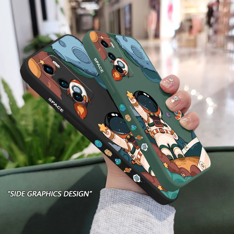 هاي حافظة هاتف رائد فضاء لهواوي ، غطاء سيليكون سائل ، P40 ، P50 ، P30 ، P20 Pro Lite ، نوفا 5T ، Y7A ، ميت 20 Pro Lite