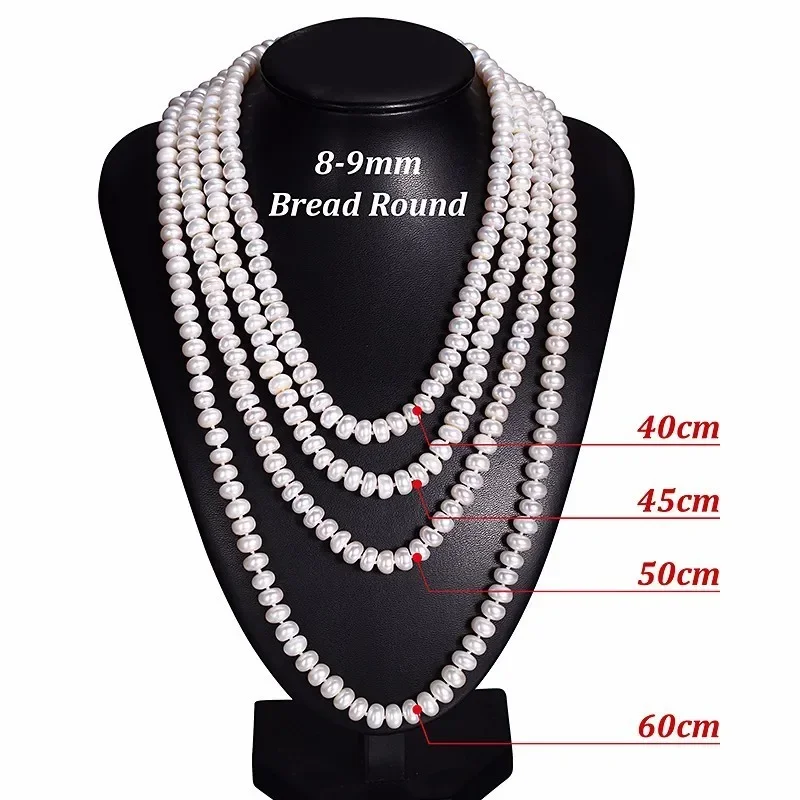 

HENGSHENG Real White Natural Freshwater Pearl Women Necklace,8-9mm Beads Jewelry Necklace,60cm Length Necklace Fashion Jewelry