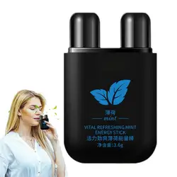 Double Nasal Inhaler Refreshing Anti-Sleep 2-Hole Nasal Inhaler Portable Nose Inhaler Nose Care Plant Extracts Nasal Sniffer