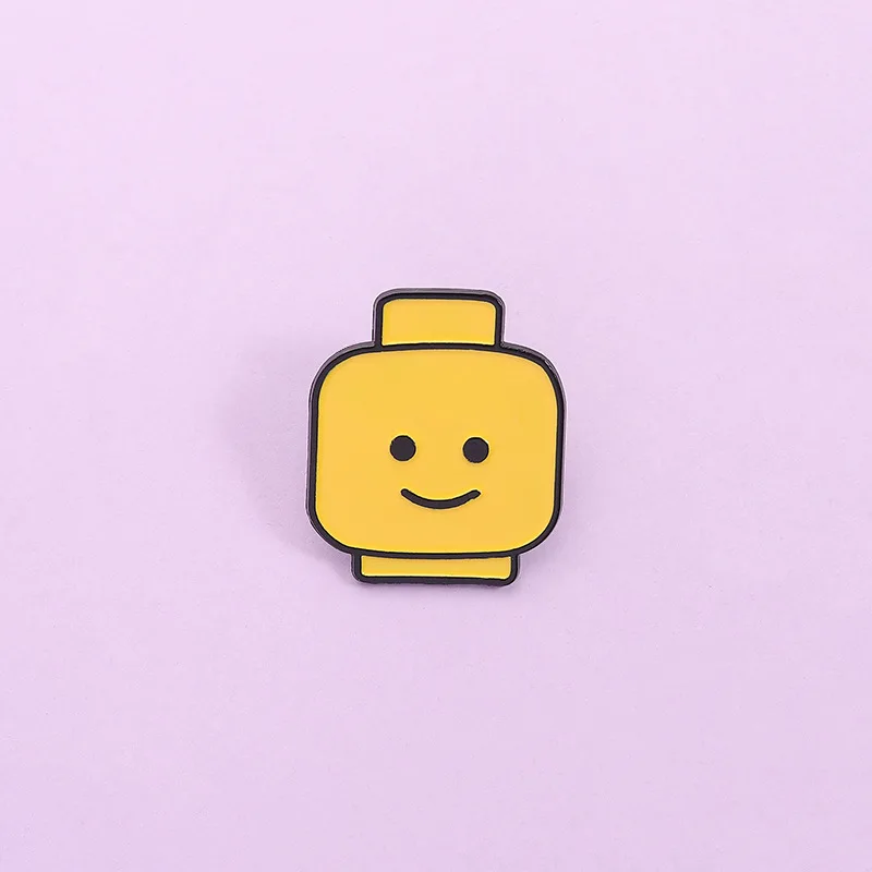 1pc Kreative Cartoon Bausteine Emaille Brosche Nette Revers Pin Abzeichen Rucksack Kleidung Hut Zubehör geschenke für freunde