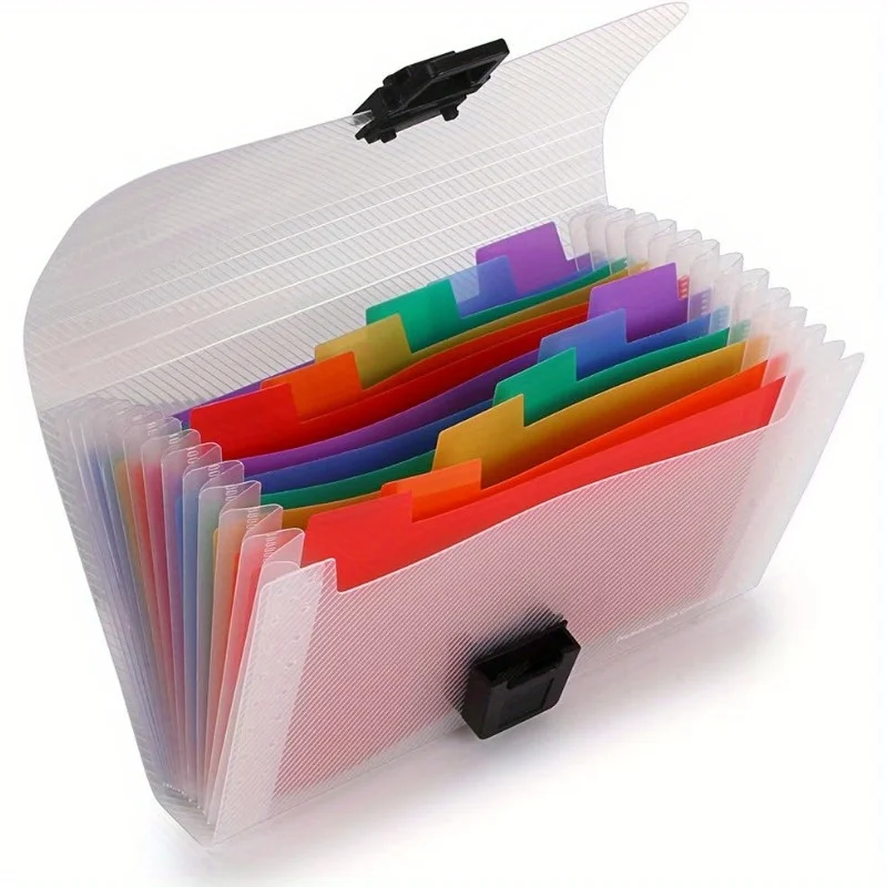

A6 Expanding File Organizer 13-Pockets, Accordion Folder with Button Closure for Documents Receipts Cards, Document Wallet