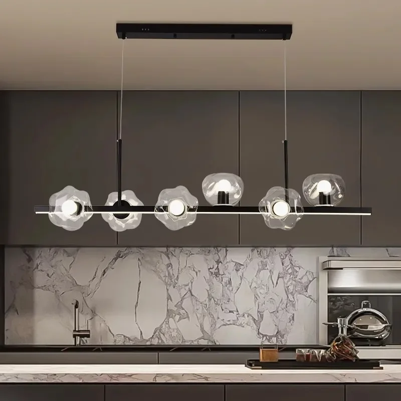 Nordic Modern LED Chandelier Lighting Dining Living Room Bubble Glass Hanging Lamp Bedroom Restaurant Creative Office Fixtures