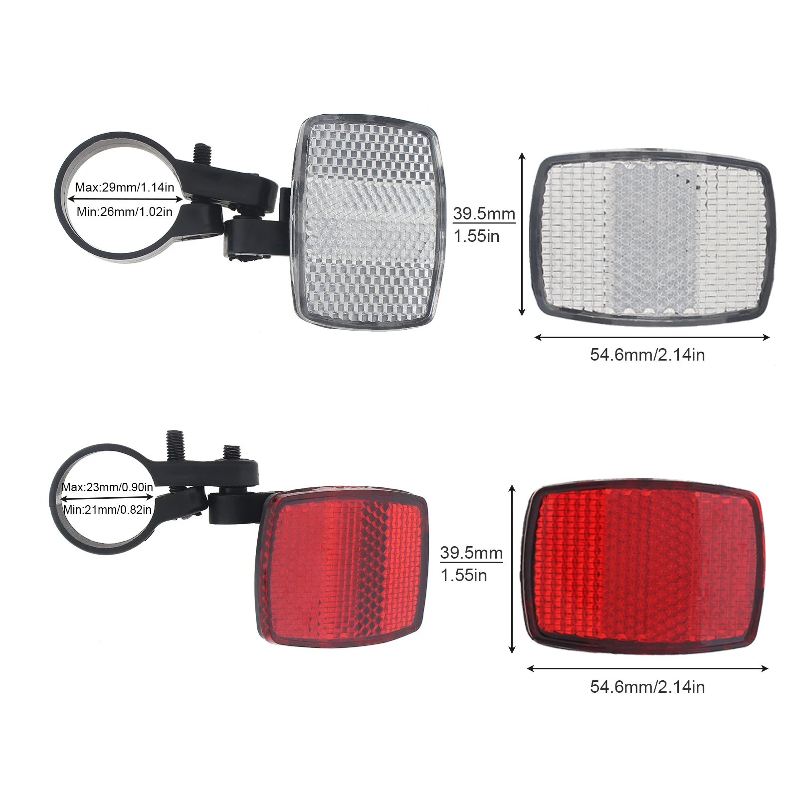 2Pcs Bike Front and Rear Reflector Kit Bike Automatic Reflectors Front Rear Alarm Light Bike Tools for Handlebar