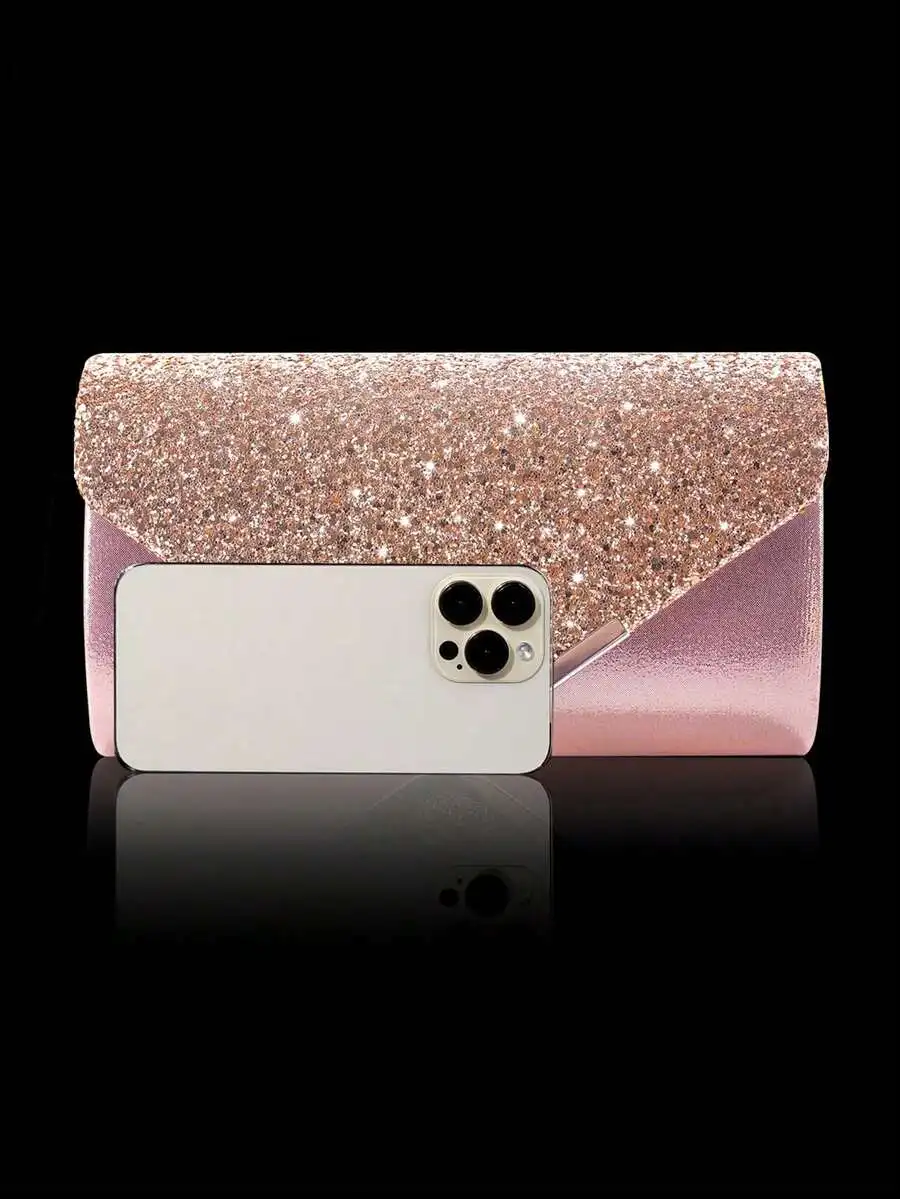 Bolso de mano con brillo para mujer, para fiesta nocturna, boda, graduación