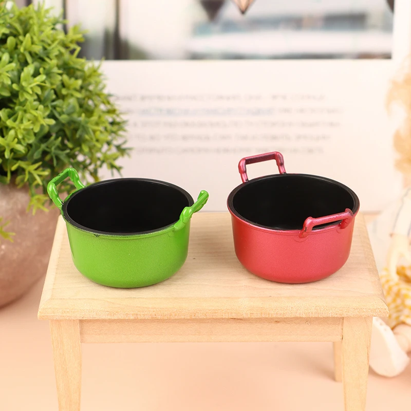 1/12 Dollhouse Simulation Soup Pot Model Dollhouse Miniature Kitchen Cooking Pot Decoration Dolls House Accessories