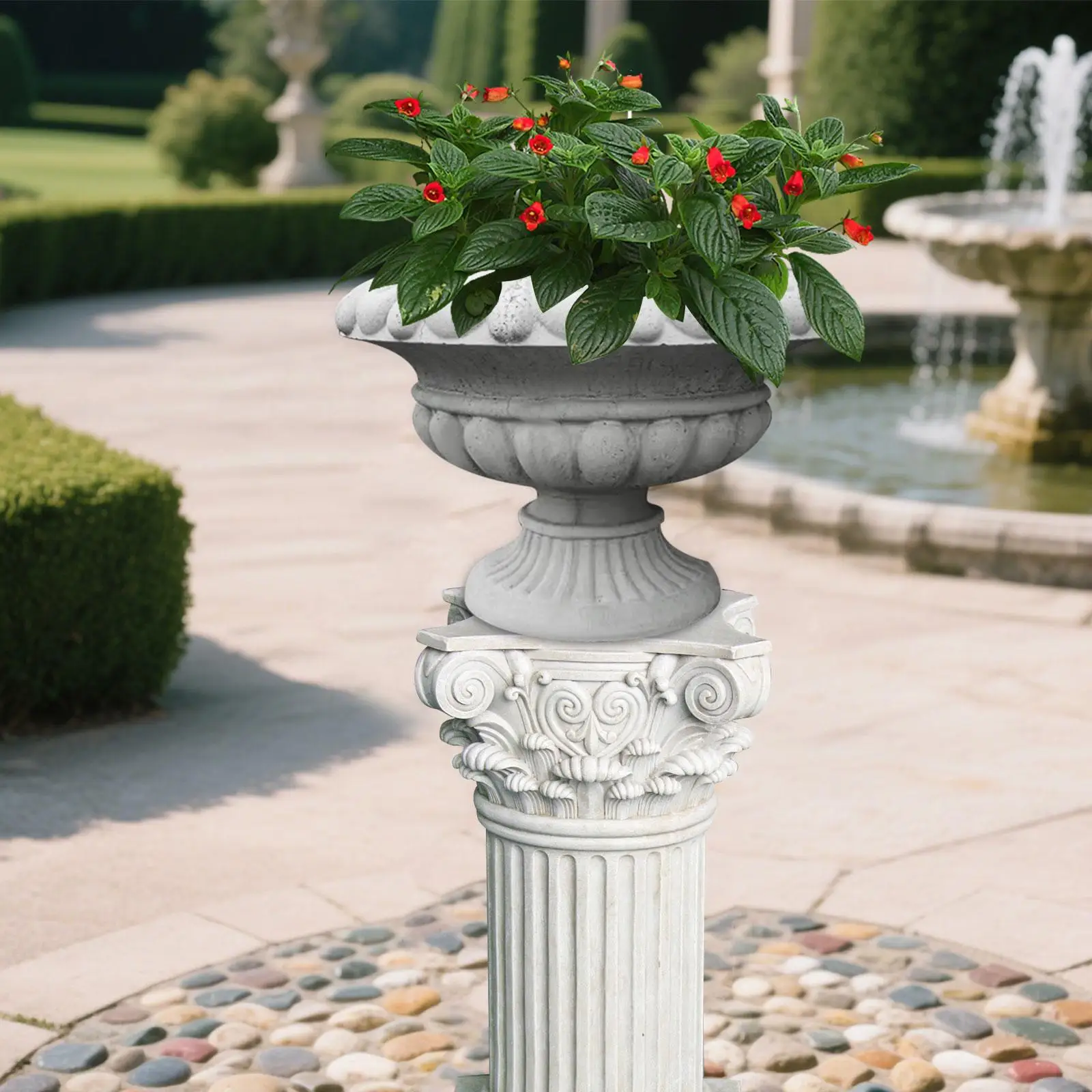 Reusable Roman Pillar Flowerpot Mould ABS Concrete Pot Maker Easy Release for Garden Ornament DIY Projects