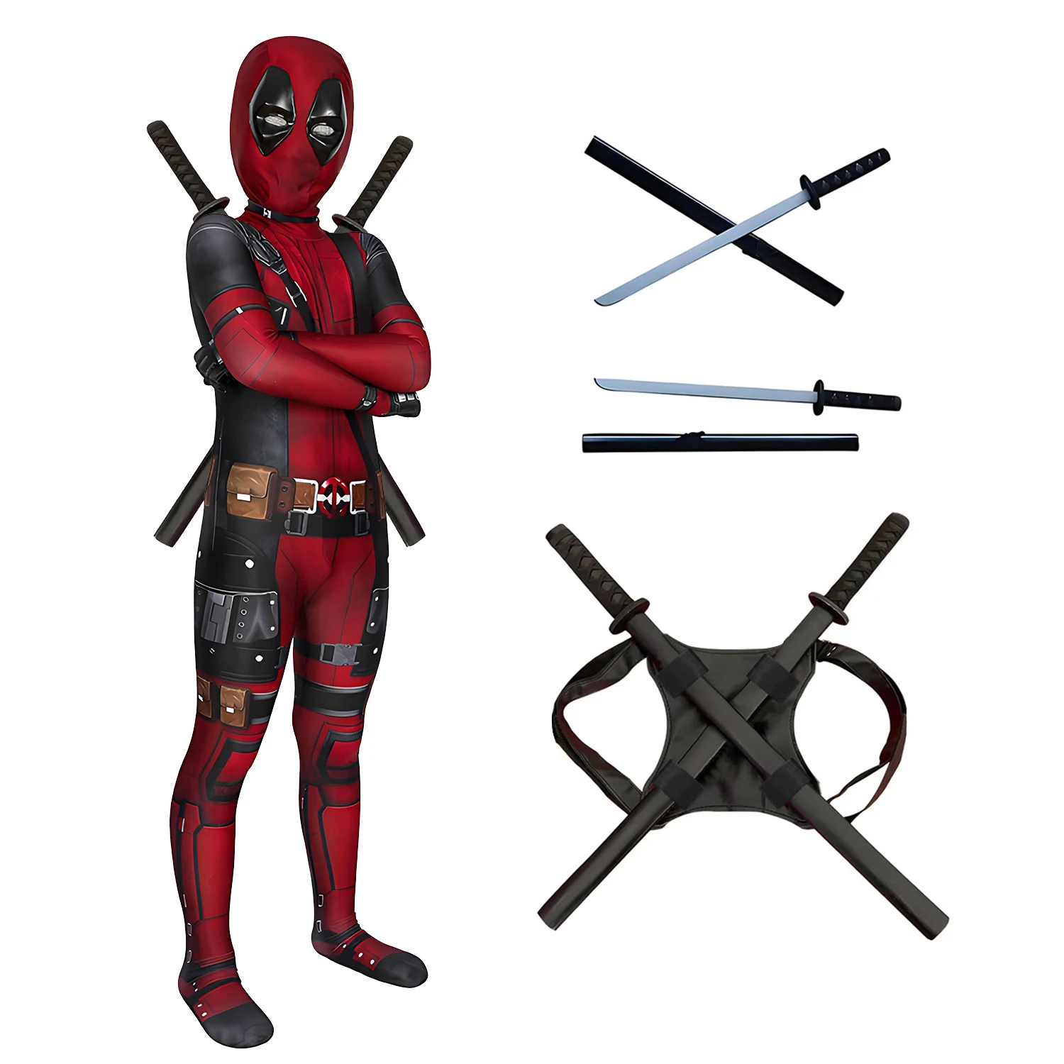 Costume Deadpool de haute qualité, combinaison de cosplay, cadeau de Noël, d'anniversaire, de festival, d'Halloween