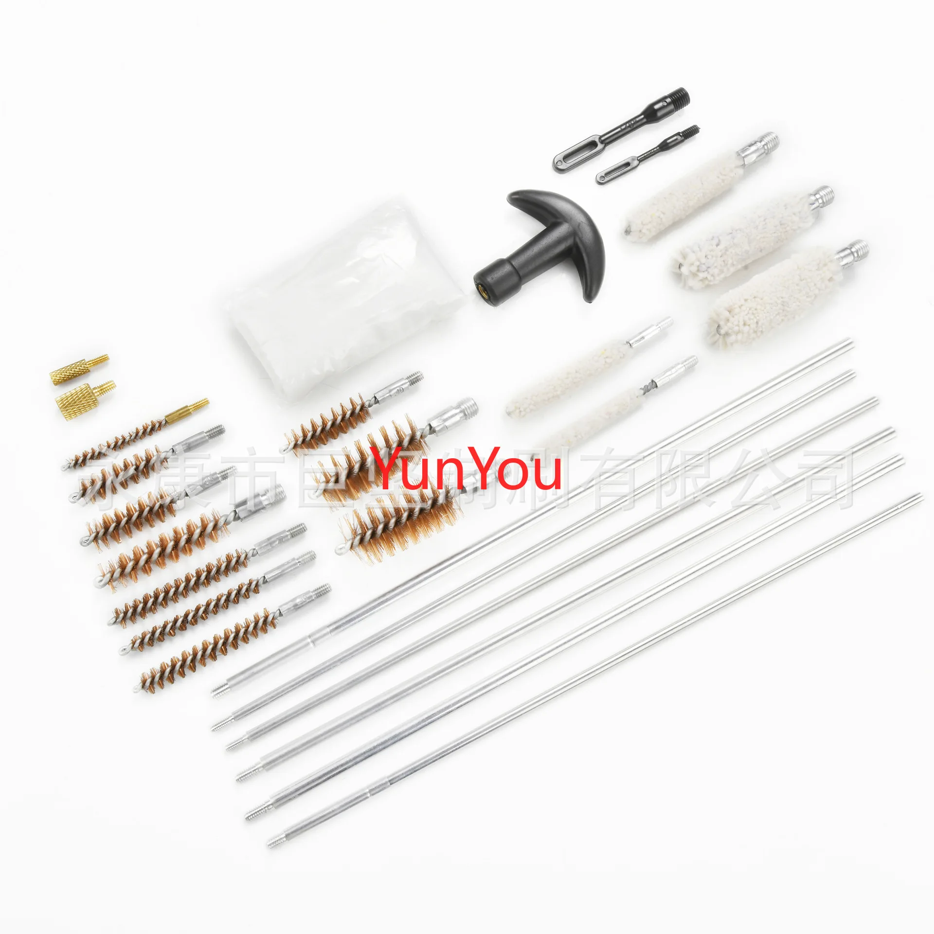 28点セット-アルミ製ガンブラシツールボックス、銃身ブラシクリーニングツールセット、綿糸銃身ブラシ