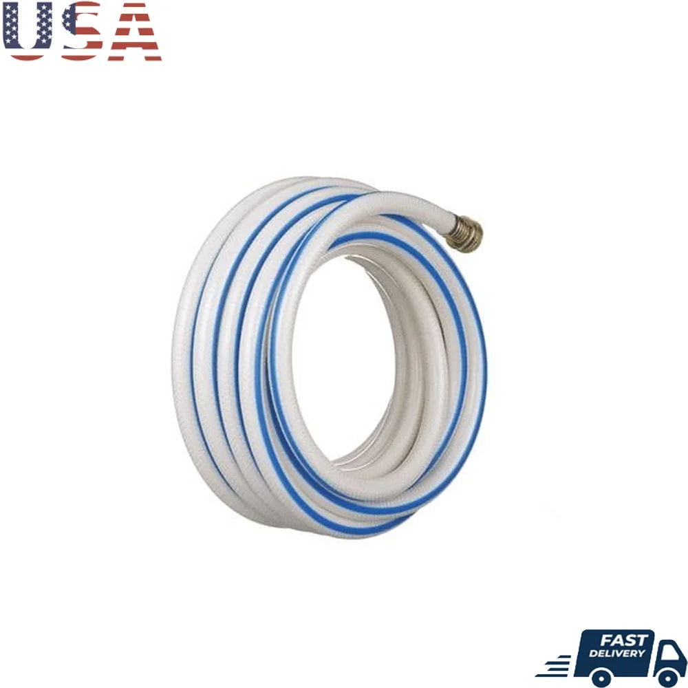 

High Pressure Drinking Water Hose 1/2inch x 25ft RV Use NSF Listed Hi-Flow Fittings Durable Easy Grip