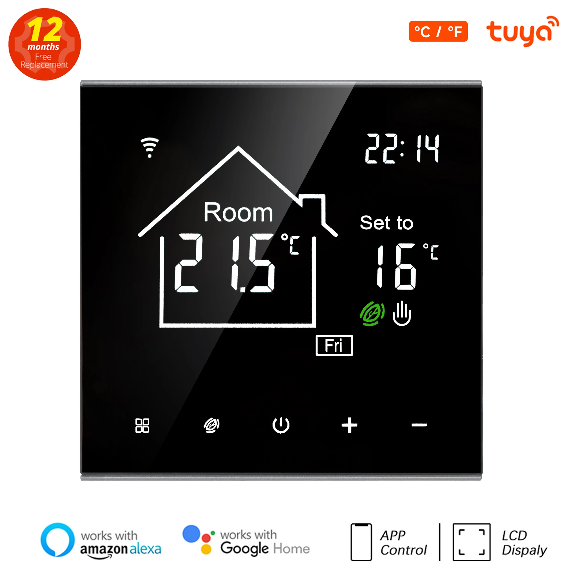 

Tuya WiFi Smart Thermostat LCD Display Touch Screen for Electric Floor Heating Water/Gas Boiler Temperature Remote Controller