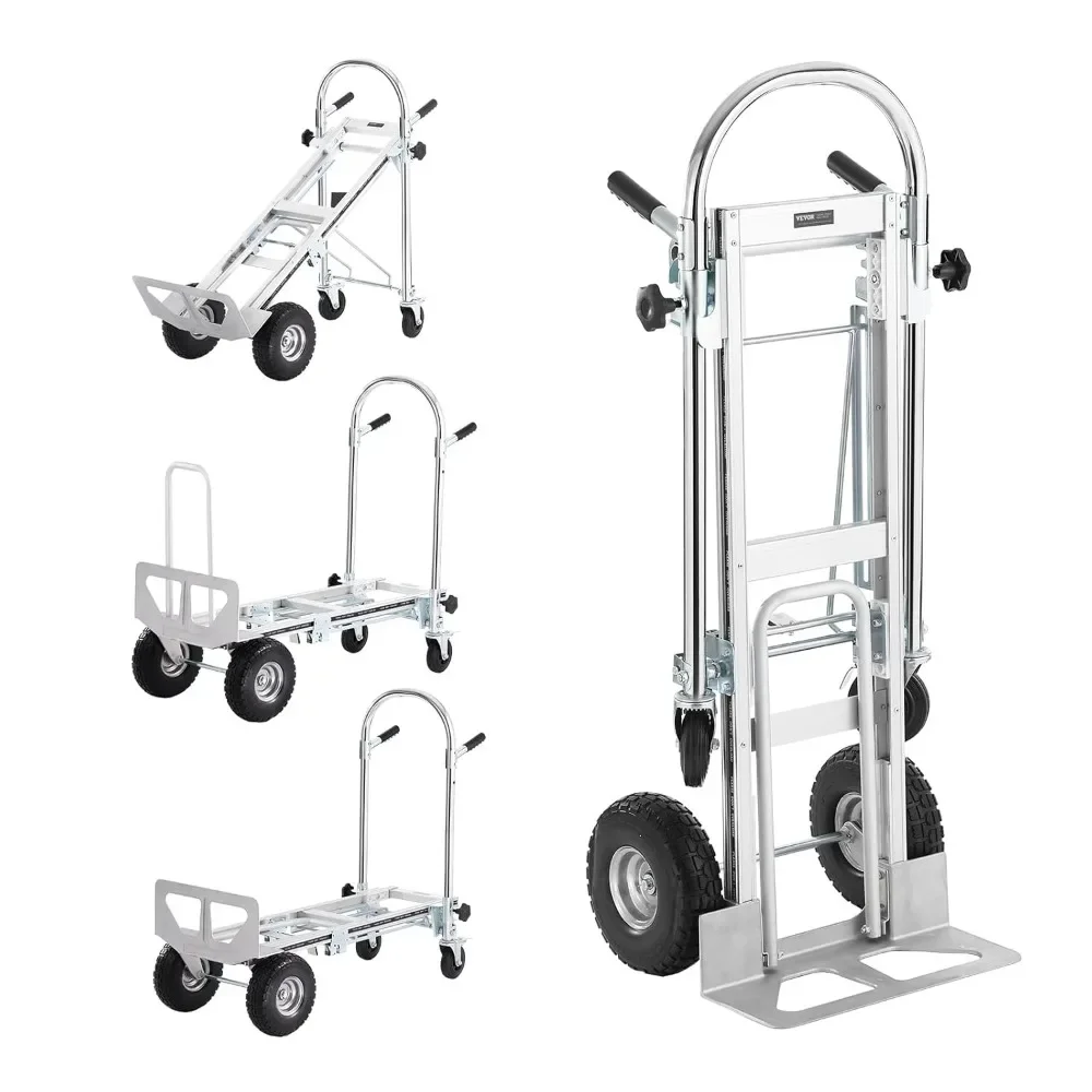 

Aluminum Folding Hand Truck, 4 in 1 Design 1000 lbs Capacity, Heavy Duty Industrial Collapsible cart