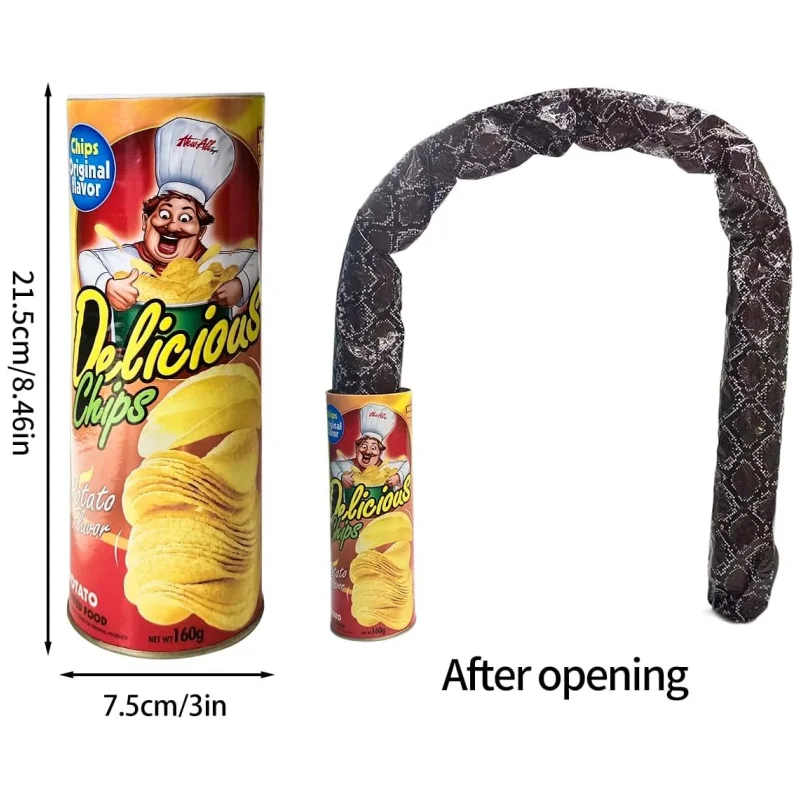 งูขนมขบเคี้ยวกระดิกได้ ของเล่นงูแกล้งคน ตลกขบขัน ของขวัญแกล้งคน ของขวัญวันเอพริลฟูลส์ ของตกแต่งปาร์ตี้ฮาโลวีน สำหรับเด็กอายุ 14 ปีขึ้นไป