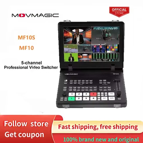 MOVMAGIC MF10S MF10 4KP60 5CH プロフェッショナルビデオスイッチャー SDI 入力および出力ビデオミキサー 8 層能力 10.1 インチ画面