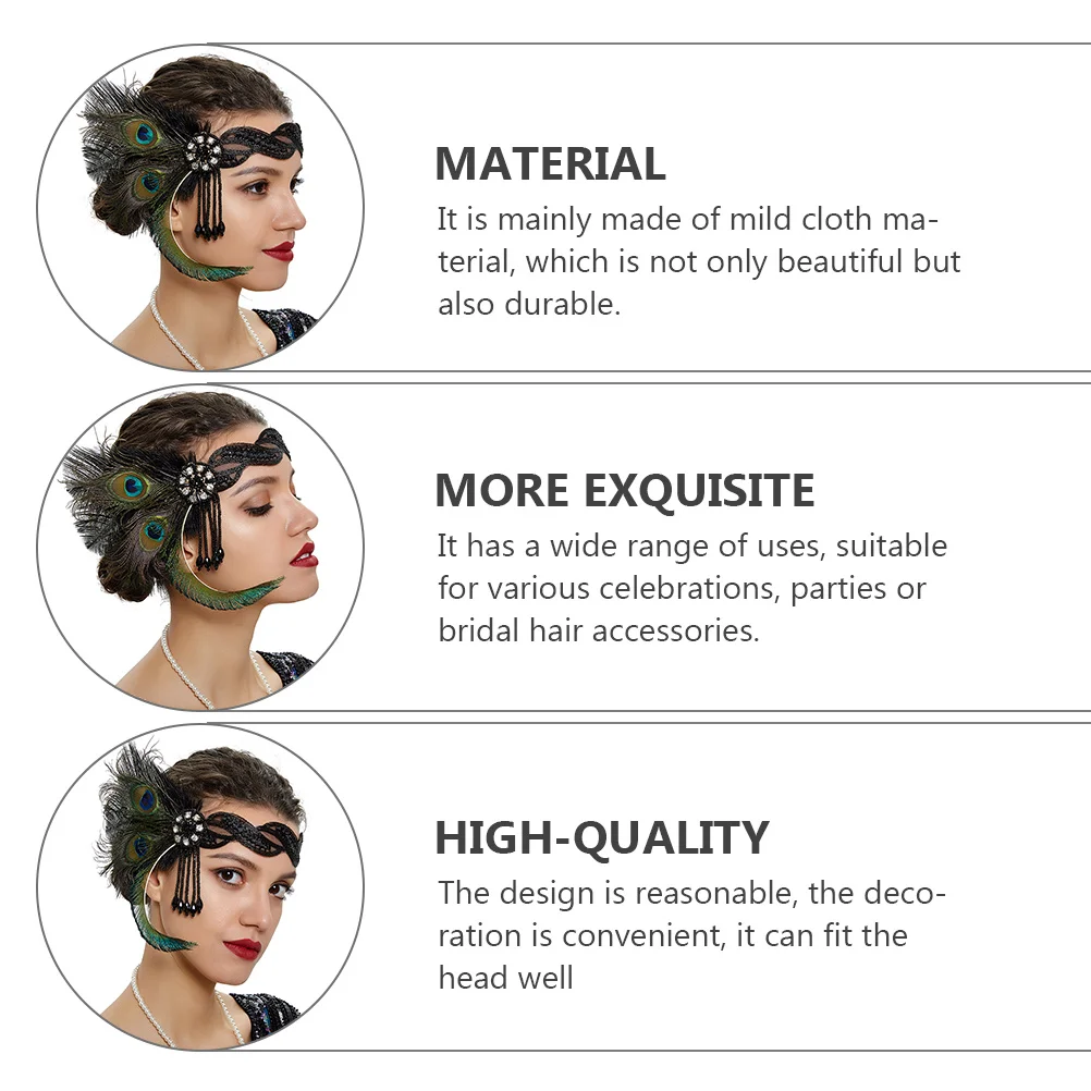 

Elegant Headwear Flapper Decorative Headpiece -Decorative Hair Accessories Vintage Bridal Prom Decoration