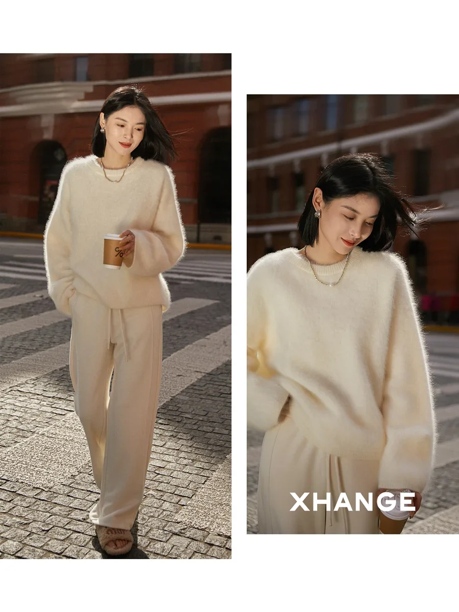 Du Jia Furs Brushed 100% Cashmere Fog Knitted Sweater Ultra-Soft Luksusowy sweter z kaszmiru dla kobiet