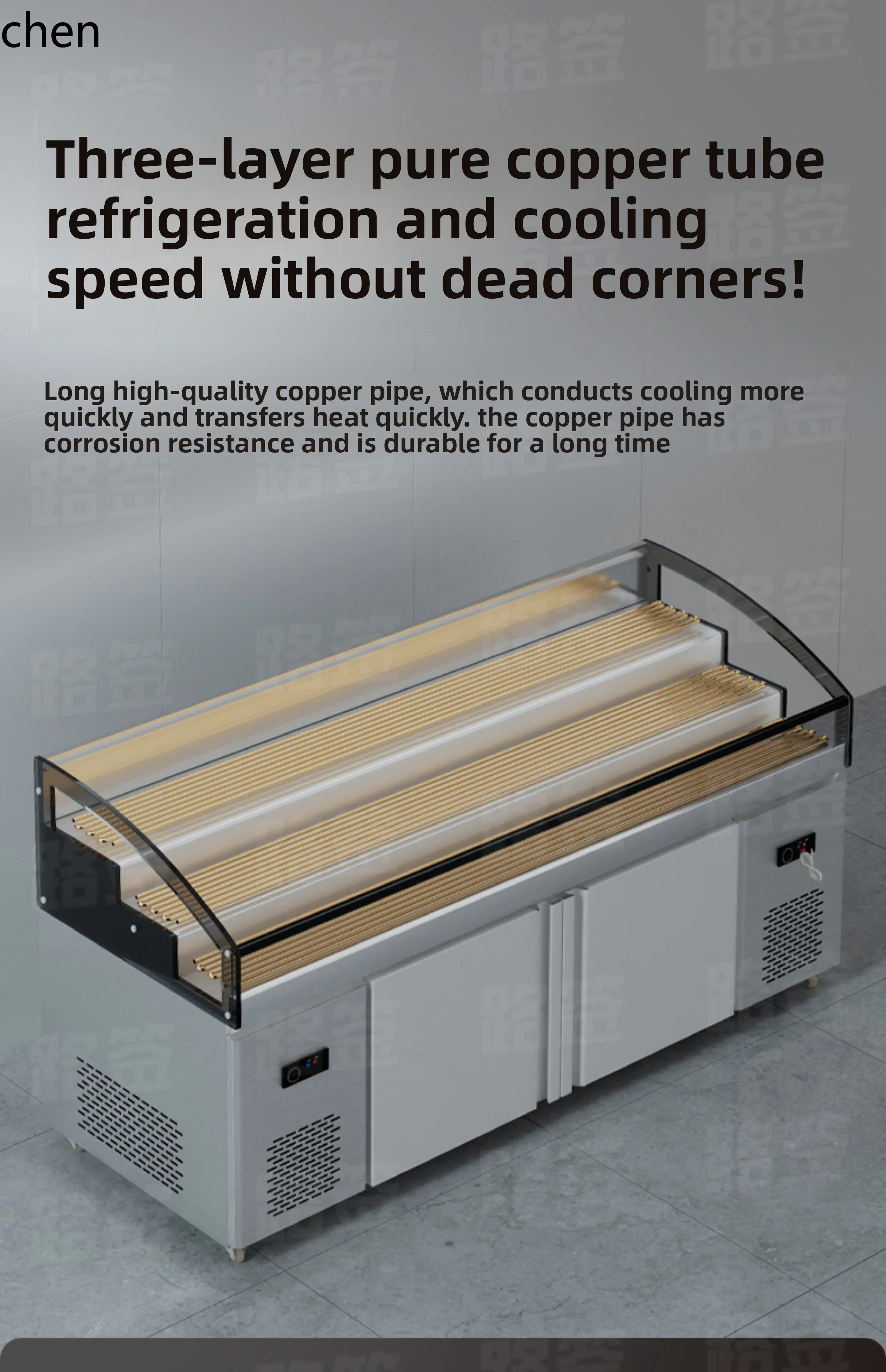 ZML Commercial Refrigerated Display Cabinet Cooked Food Fresh Keeping Cabinet BBQ String Freezer