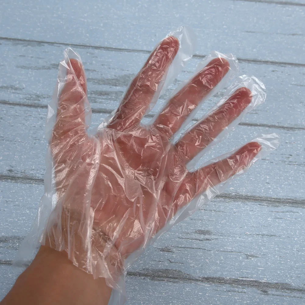 3000-100pcs Disposable Gloves Plastic Gloves Transparent Kitchen Bathroom Cleaning Gloves For DIY Cooking Kitchen Accessories