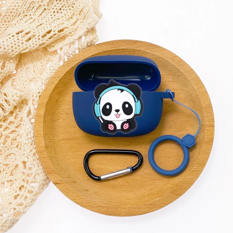 Casing silikon Panda lucu, sarung HP untuk Redmi Buds 4 aktif