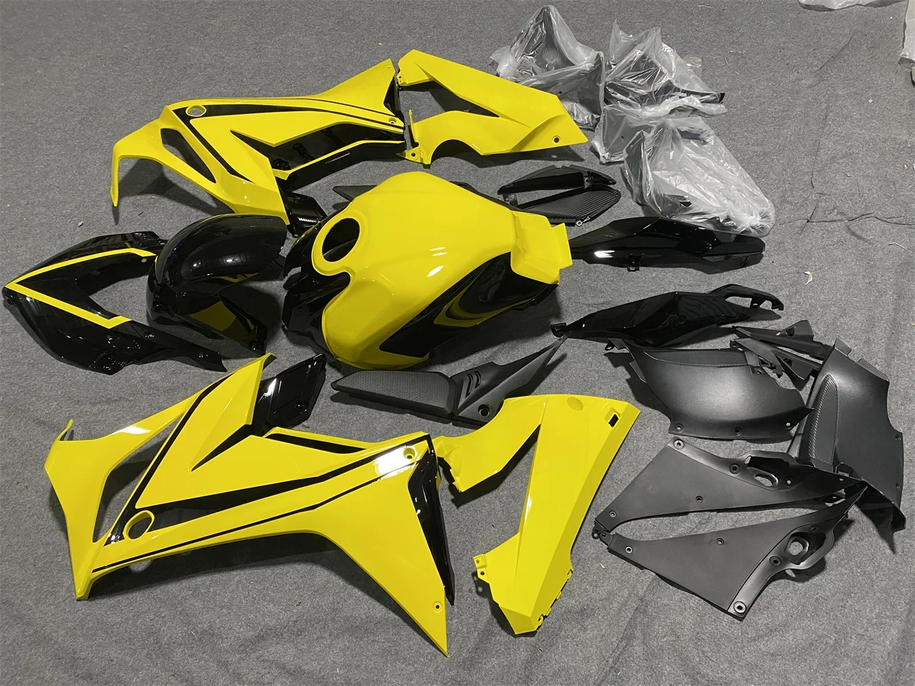 Kit de carenagem da motocicleta se encaixa no cbr650r 19-23 cbr650 2019 2020 2021 2022 2023 carenagem preto amarelo habitação da motocicleta