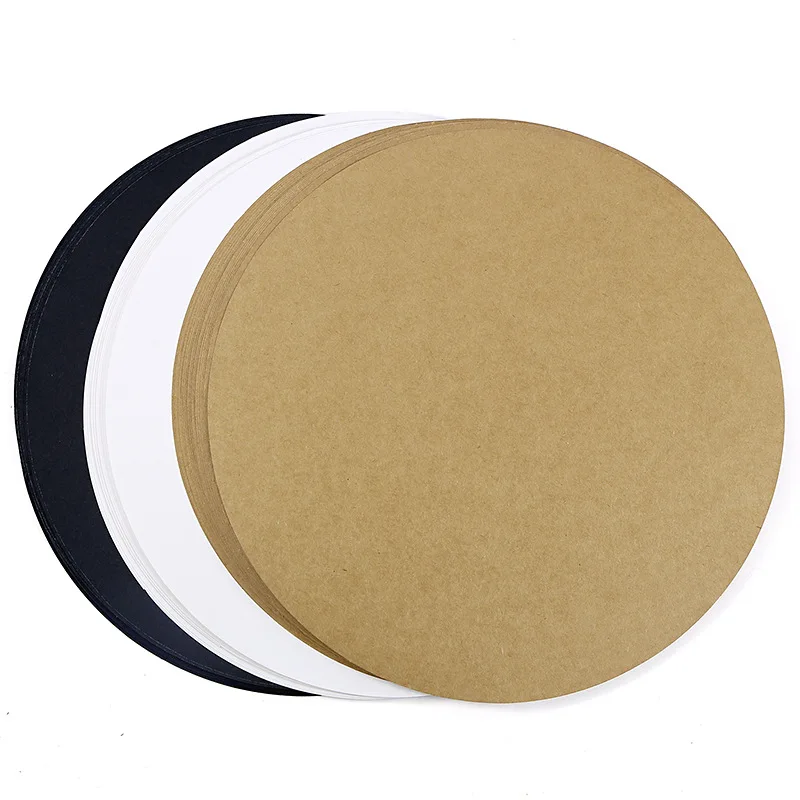 20/30 ورقة من الورق المقوى الملون، ورق كرافت أسود/بني/أبيض بطاقات مستديرة للرسم والفنون والحرف اليدوية، قطع الورق DIY