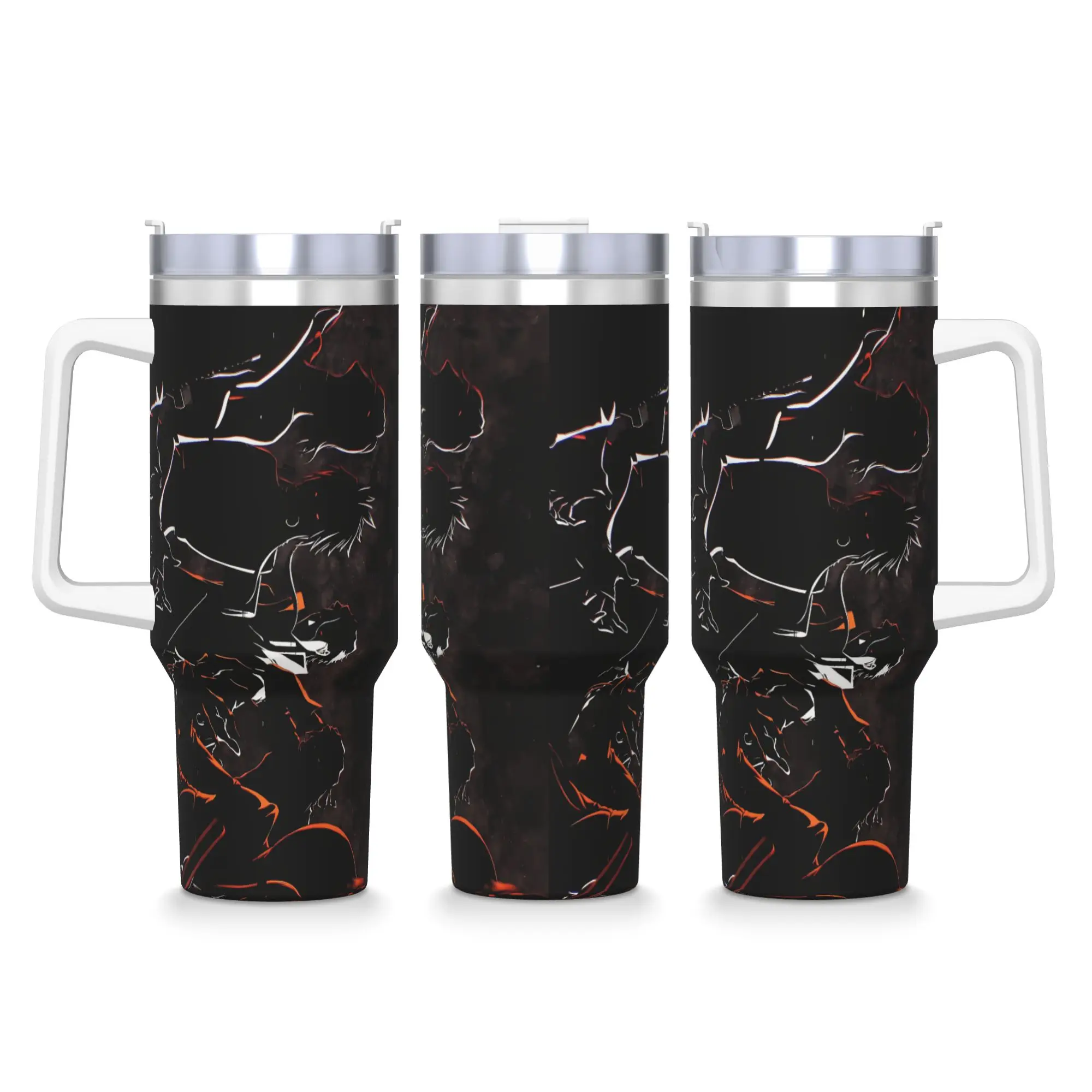 

BLEACH Anime Ichigo Stainless Steel Tumbler Driving Coffee Mug With Straws and Lid 40oz Mugs Cup Cold and Hot Water Bottle