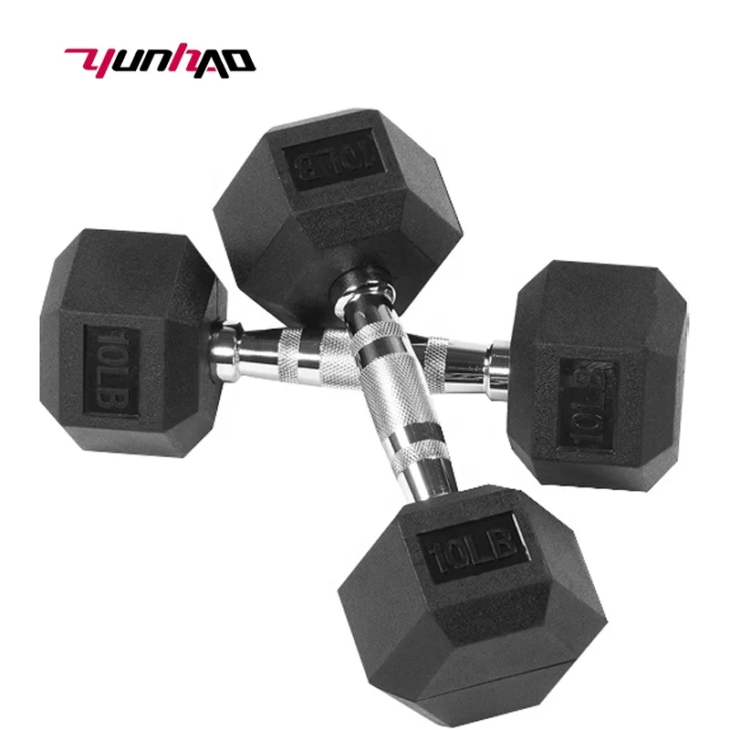 Home and Commercial Weight lifting Rubber HEX Dumbbell Set KG LB