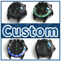 Custom 3'o Clock Samurai Watch Case Set Stainless Steel Matte For SKX007/009 SRPD NH35 NH36 4R35 4R36 Movement MOD Watch Part