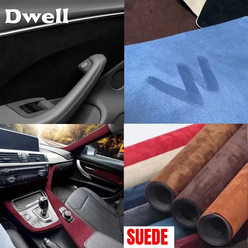 

300/150cm Multi Color Self Adhesive Suede Fabric Premium Artificial Suede Leather for Car Door Interior Modification Craft Decor