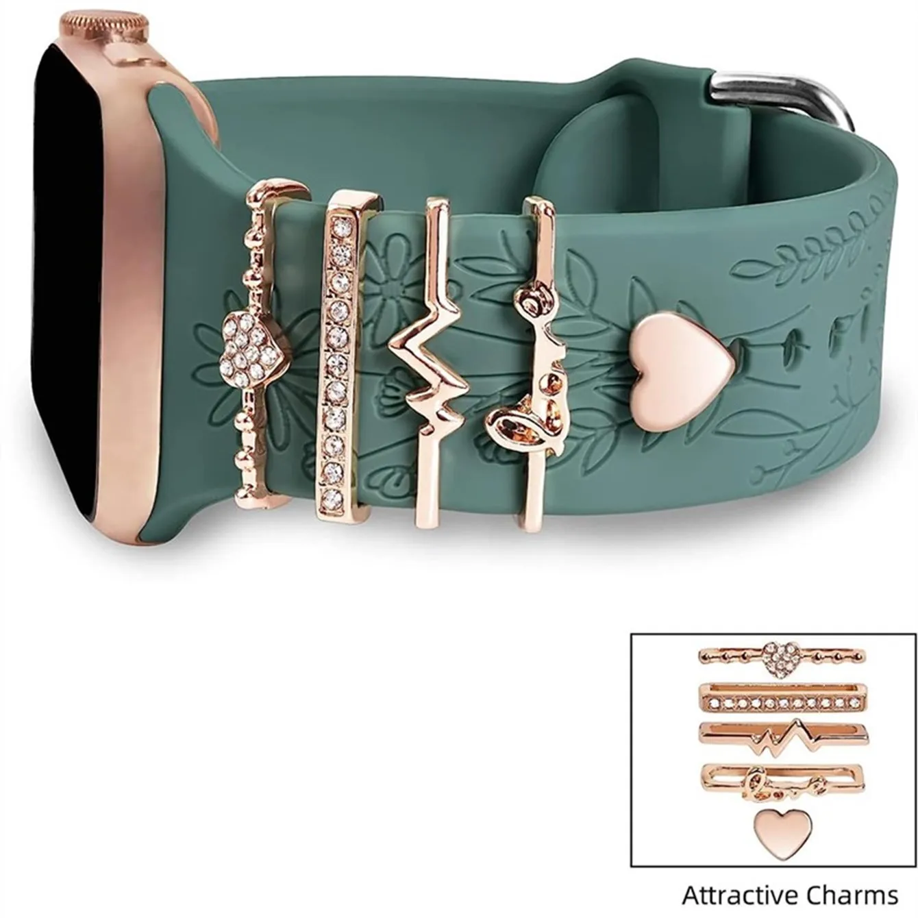 5pcs Rhinestone Watchband Ring Loops for IWatch