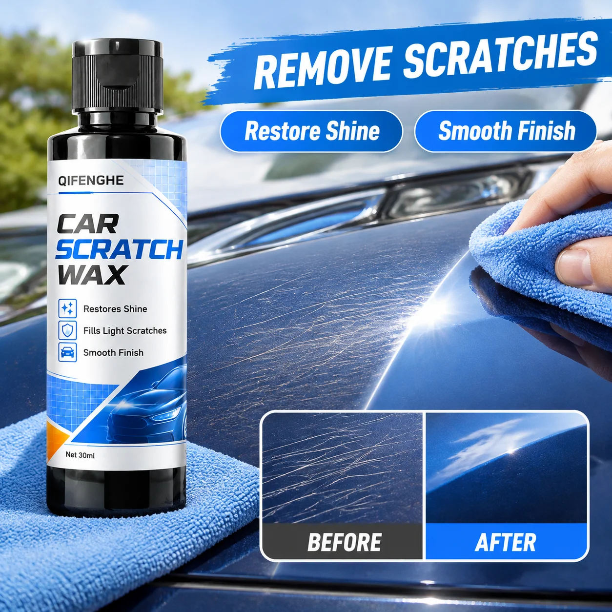 Car Scratch Repair Wax, Dashboard Screen Scratch Repair Agent | Universal for Consoles, Helmet, Glass, Acrylic, Glasses.