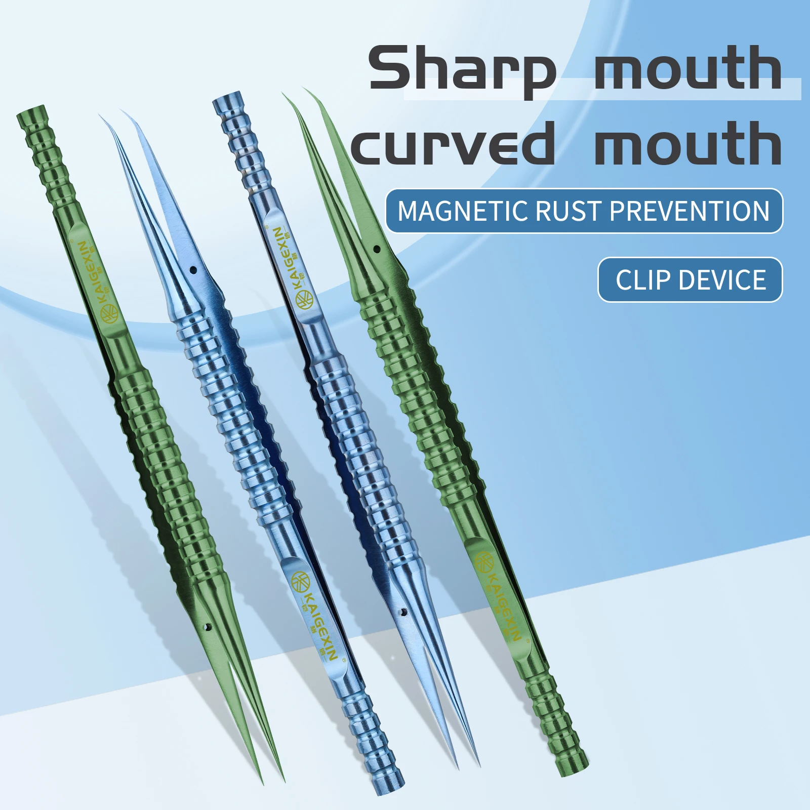 Kaigexin Titanium legering pincet gebogen/rechte 0.15mm tip pincet voor mobiele telefoon moederbord reparatie nauwkeurige draad sprong