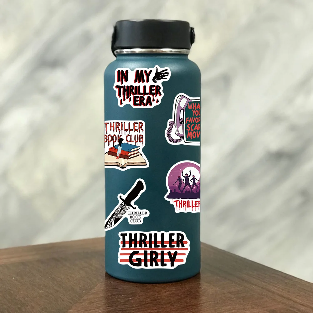 50 قطعة نمط الرعب الهالوين الإثارة كتاب الكرتون ملصق التحفيز الفني رواية مروحة تزيين زجاجة جراب هاتف الغيتار