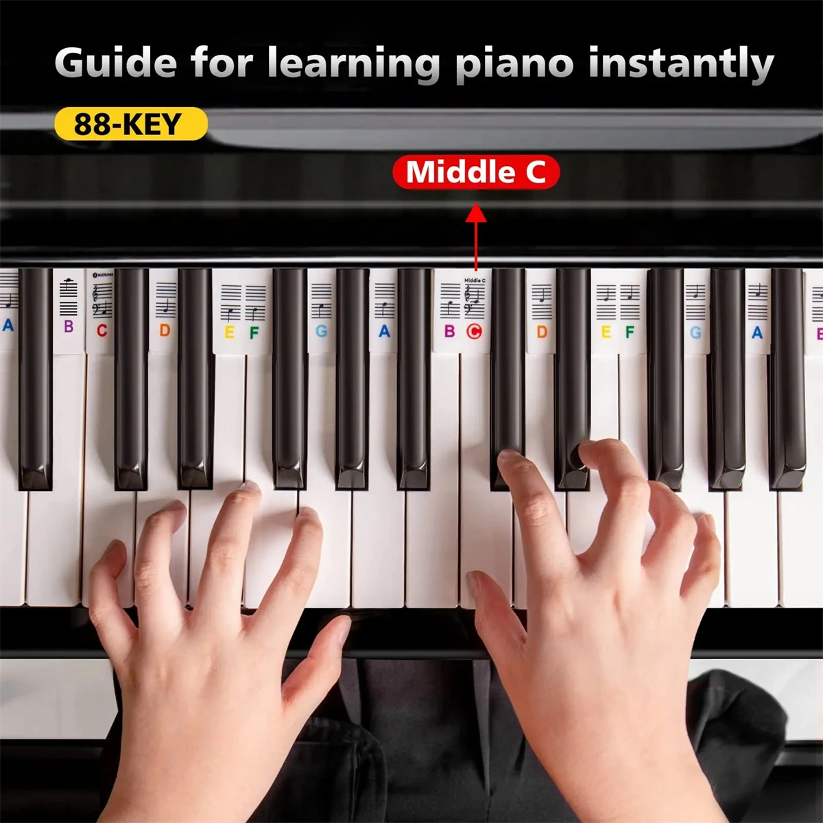 Tastiera In Silicone Rimovibile Con Note Colorate Per Pianoforte 88/61 Tasti &ndash; Ideale Per Bambini E Principianti
