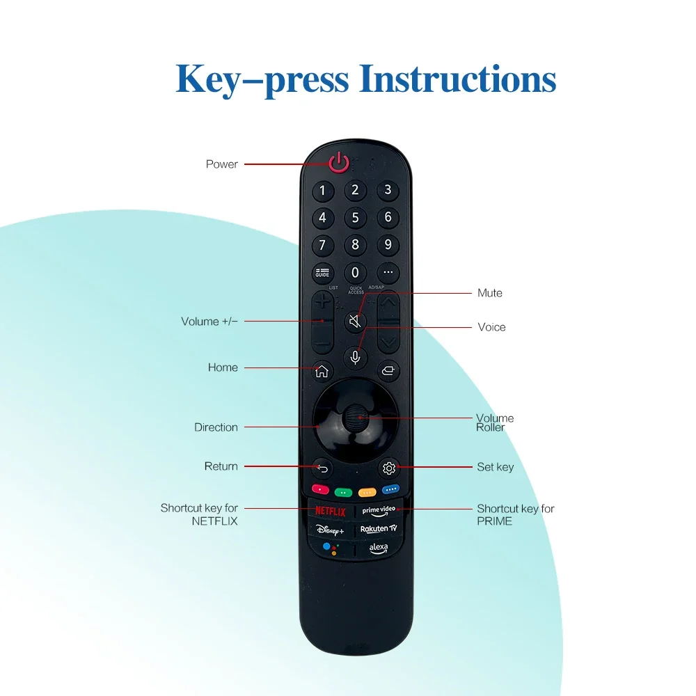 넷플릭스 프라이머 비디오 IR 리모컨 스마트 TV용, MR22GA AKB76039901 MR22GA OLED QNED 나노셀 UHD  4K 8K, AKB76039901, 신제품 / 액세서리 및 용품