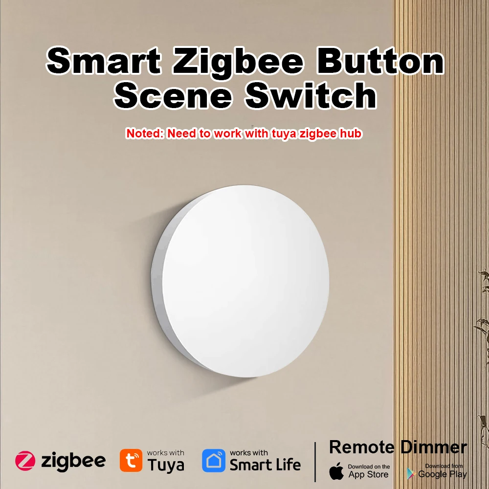 

Беспроводной переключатель сцен ZigBee Tuya, кнопочный контроллер сценариев автоматизации, интеллектуальная связь с питанием от батареи, устройства Tuya