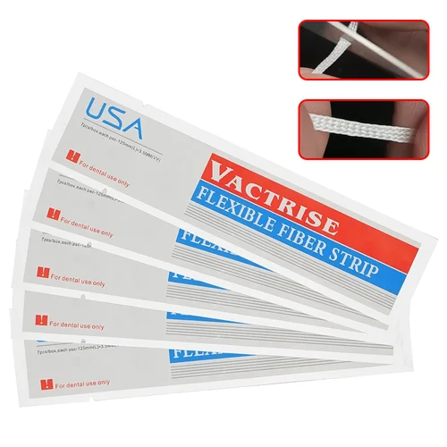 Imagen 2 del producto Tiras de fibra flexibles dentales, banda de férula de vidrio, fijación suelta, retenedores de unión de curado ligero, resina compuesta Vactrise de EE. UU. Roth