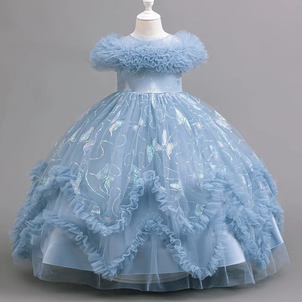 Elegant Party Dress for Young Girls Flower Girl Long Dresses Formal Clothes From 4 to12 Years