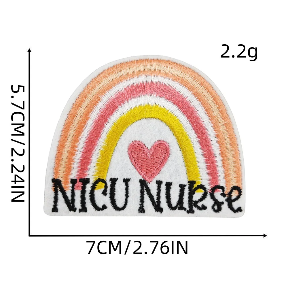 New Pink Nurse Nurse Patch Cartoon Heart Embroidery Sticker Stethoscope Patch Iron-On Patch