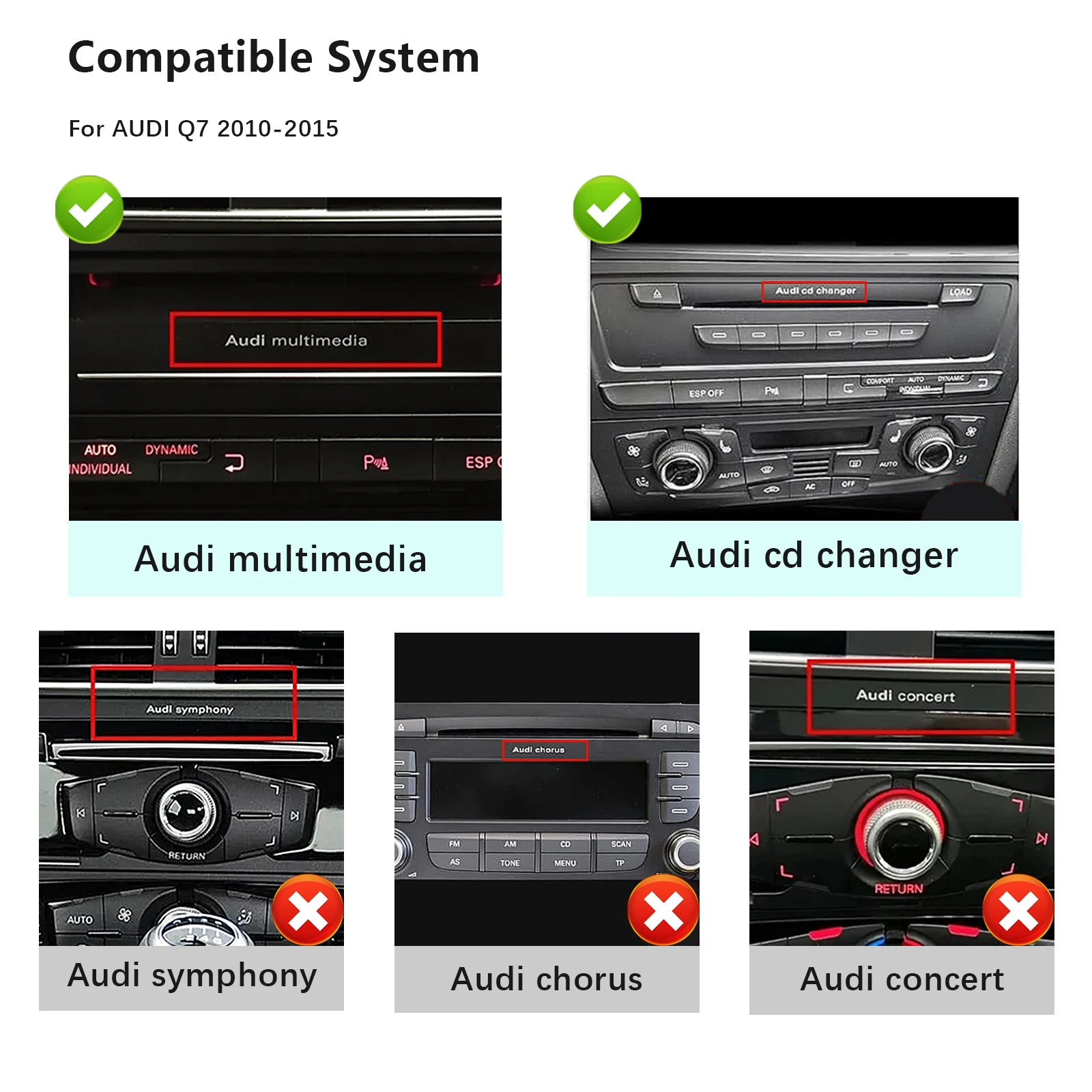 10.25 "1920*720 أندرويد 14 سيارة ستيريو لاسلكي Carplay لأودي Q7 4L 2005-2015 2G 3G راديو لتحديد المواقع والملاحة الوسائط المتعددة AudioScreen