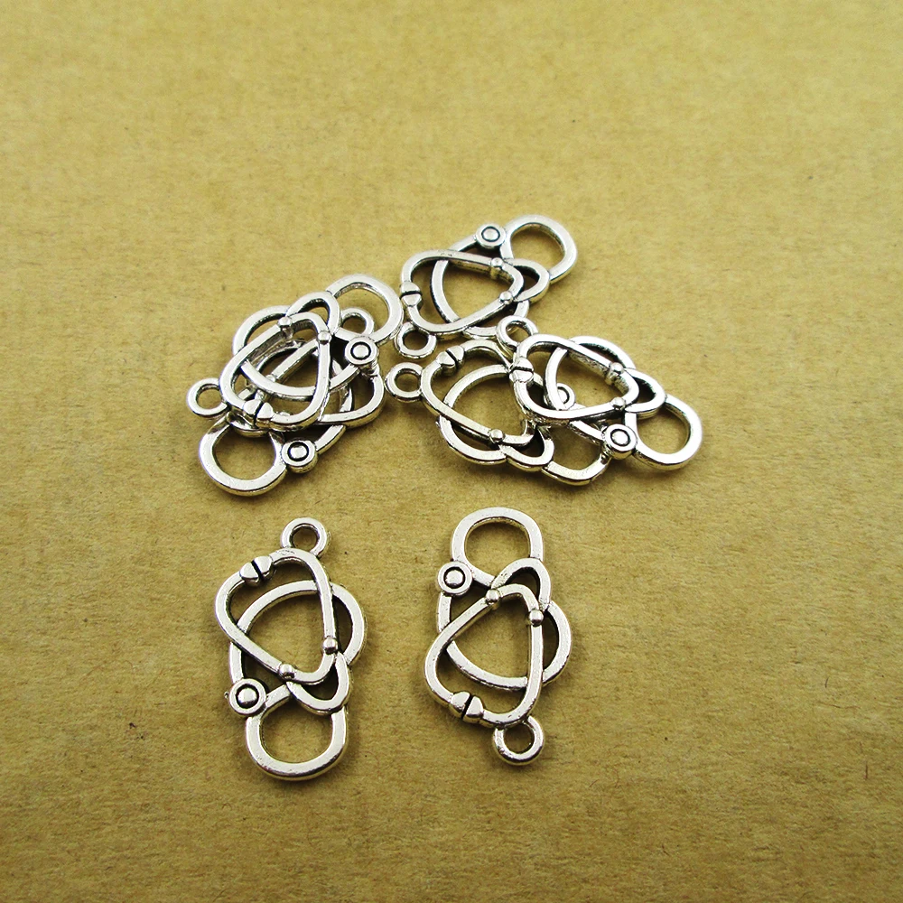 30pcs/lot 13*23mm Antique Silver mini Stethoscope  Charms  DIY Charms Pendants necklace/ bracelets  charms antique silver tone