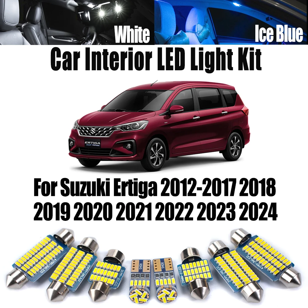 

Canbus светодиодный внутренний комплект лампочек для чтения карт купола багажника для Suzuki Ertiga 2012-2019 2020 2021 2022 2023 2024 автомобильные аксессуары