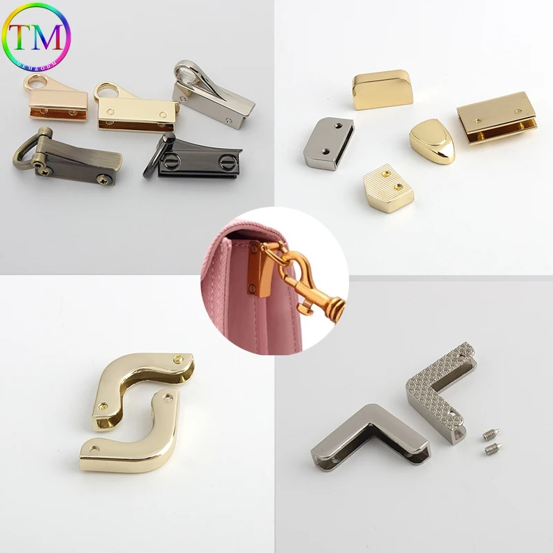 Metal Clip Corner Screws Edge Protector Buckles For Leather Craft Handbags Purse End Hook Screw Decorstion Hardware Accessories