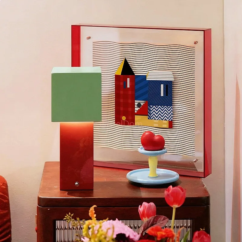 French Memphis Vintage Bauhaus Color Block Geometric Poster Acrylic Frame Dining Room Living Room Wall Art Decor