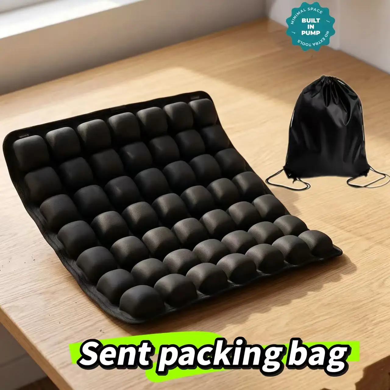 Free Storage Bag! 1PC Adjustable Inflatable 3D Ergonomic Chair Cushion, Comfort Seat Pad for Long Sitting Office Chair Car Seat