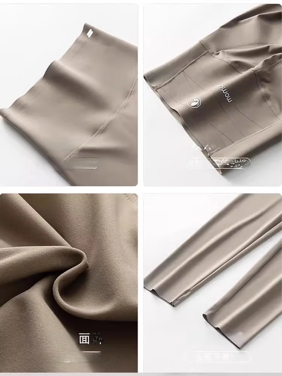 Spodnie do jogi z wysokim stanem, ocieplane, z imitacji skóry, damskie, sportowe, modelujące sylwetkę, wyszczuplające brzuch, podnoszące pośladki.