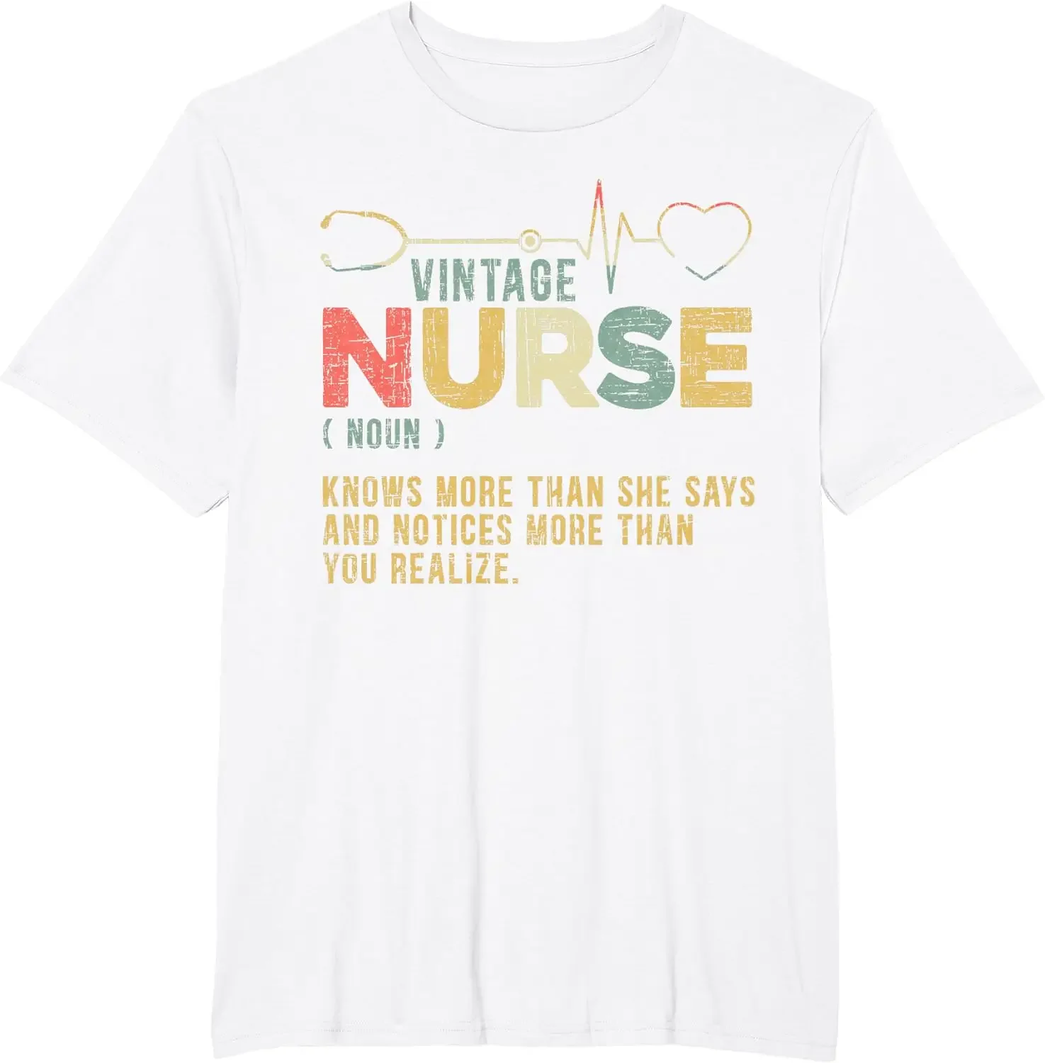 Vintage Nurse Definition Hospital Medical Registered Nursing T-Shirt Unisex Style Shirts for Women Men Clothing Streetwear