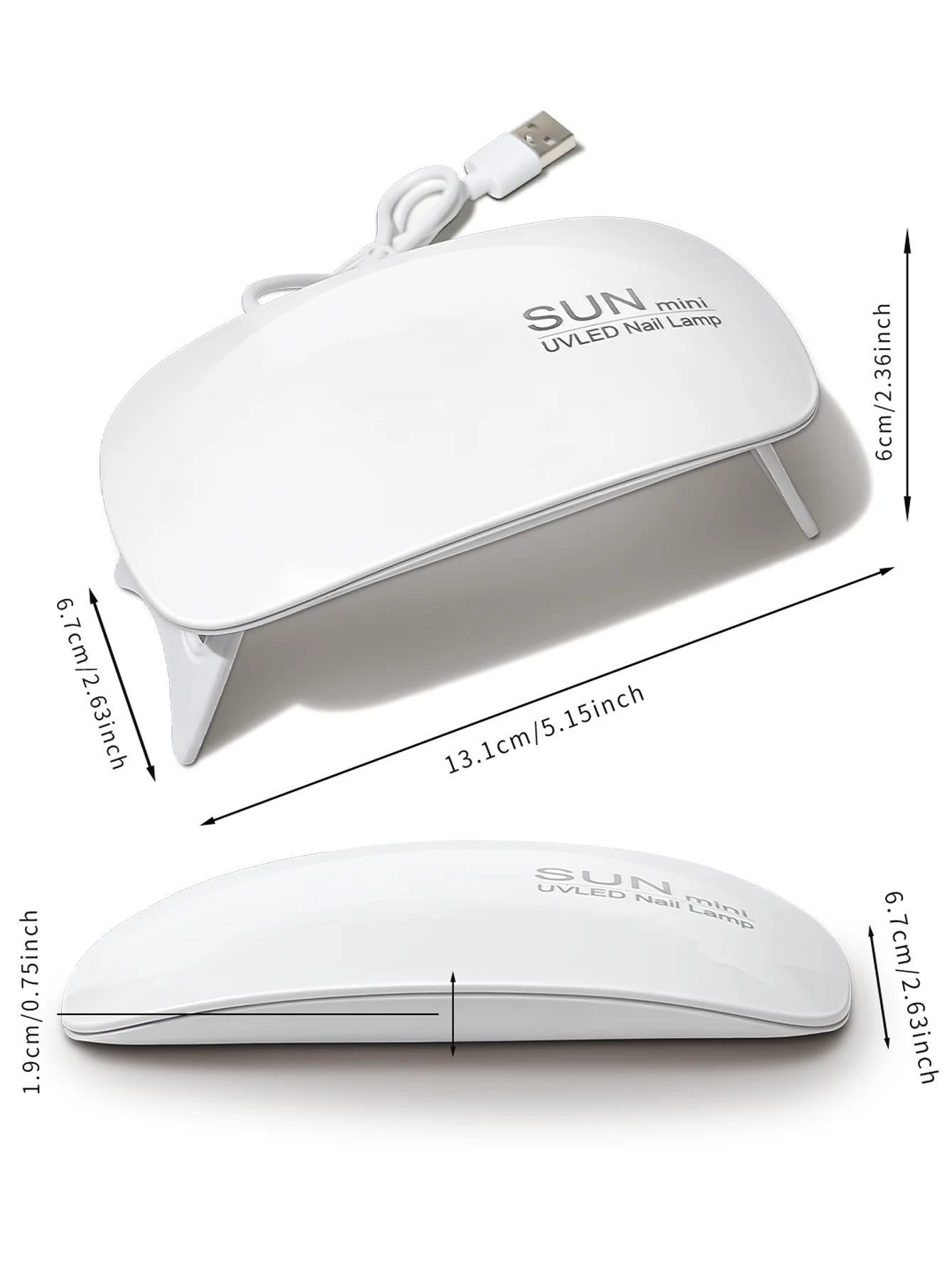 1 قطعة 6 حبيبات مصباح مستديرة متفاوتة الأحجام الأبيض/الوردي ماوس صغير مسمار مصباح ماكينة تجفيف الأظافر UV/LED LampPortable مايكرو USB كابل إمداد الطاقة الاستخدام المنزلي