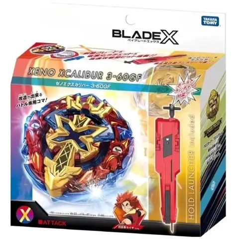 Takara Tomy Bey X BX-00 BXG-13 Xeno Xcalibur 3‑60GF Starter Set Blade
